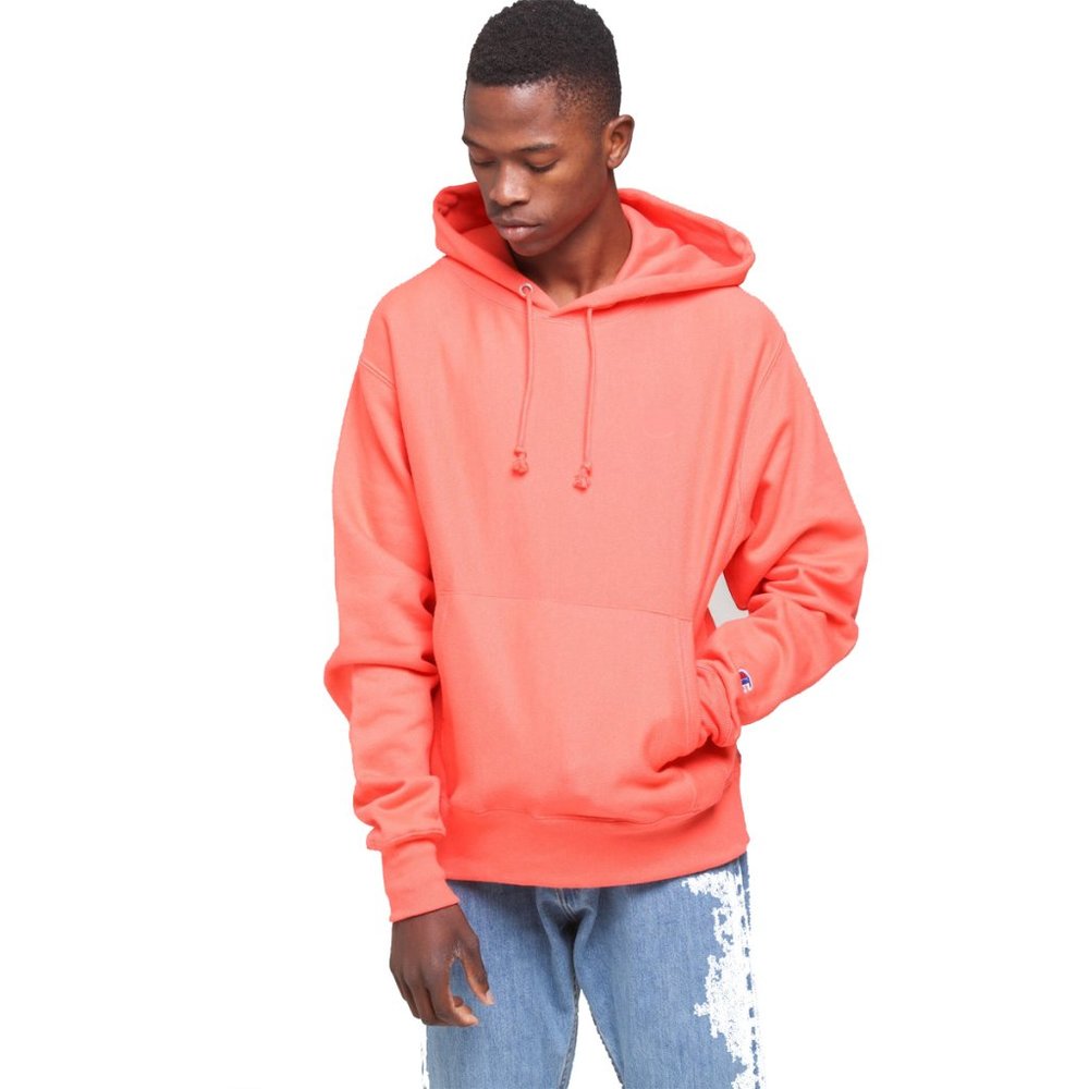 Champion Reverse Weave Fleece Pullover Hoodie Sweatshirt Papaya Peach GF… - Picture 3 of 9